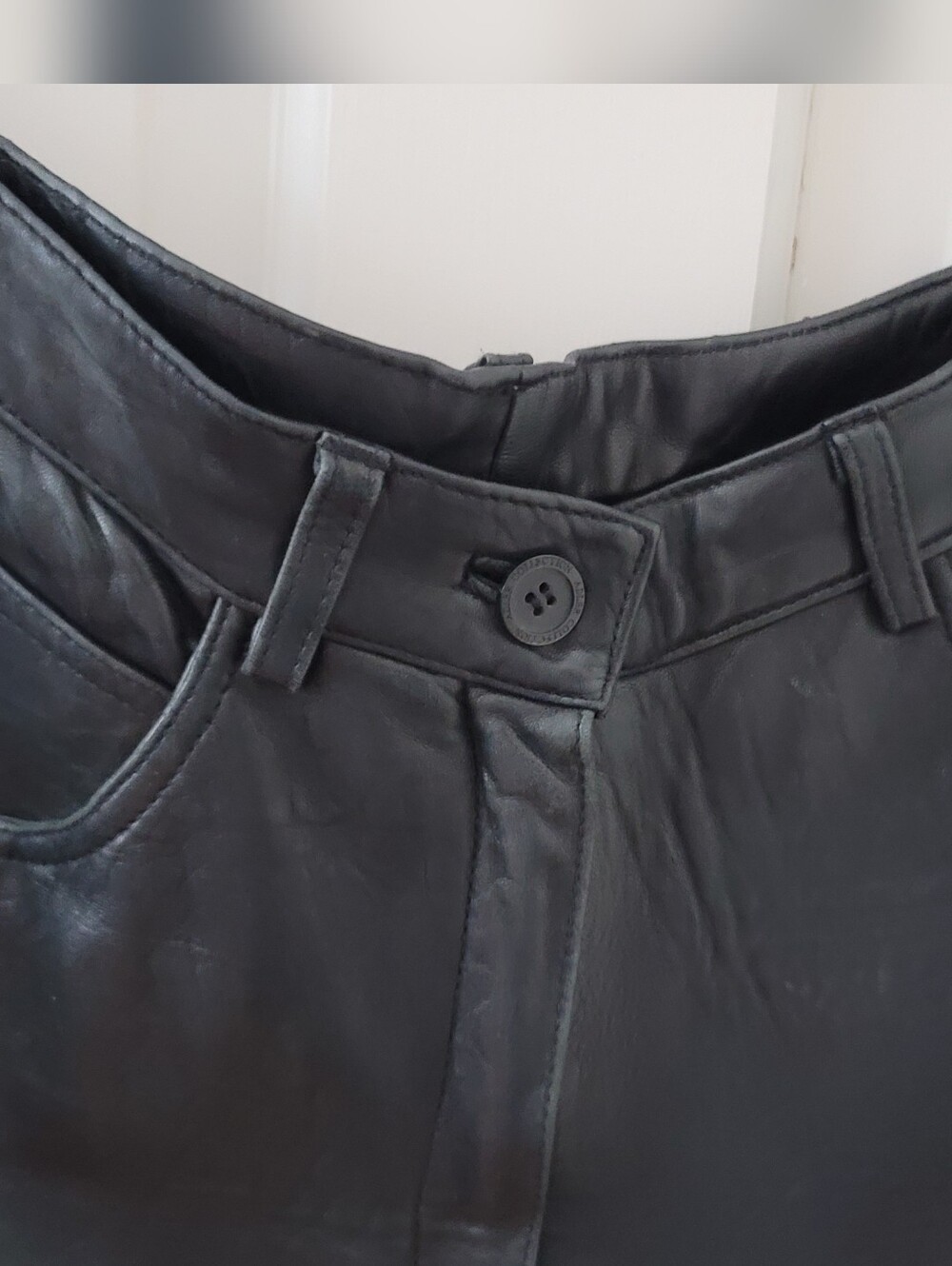 Adler Soft Black Leather Pants Size 8 - Picture 5 of 9